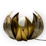 Lampadaire/lampe de table en laiton fleur de lotus, attr. Bottega Gadda, Italie, 1970