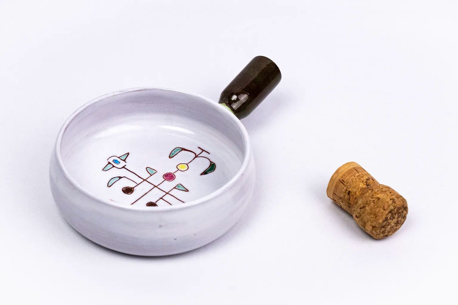 Jean Rivier (1915-2017) – Enamelled ceramic pan with geometric decoration