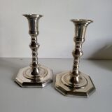 Pair of silver-plated candlesticks