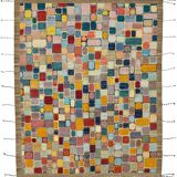 Hand-Knotted Turkish Contemporary 254 cm x 313 cm Multicolor Wool Carpet