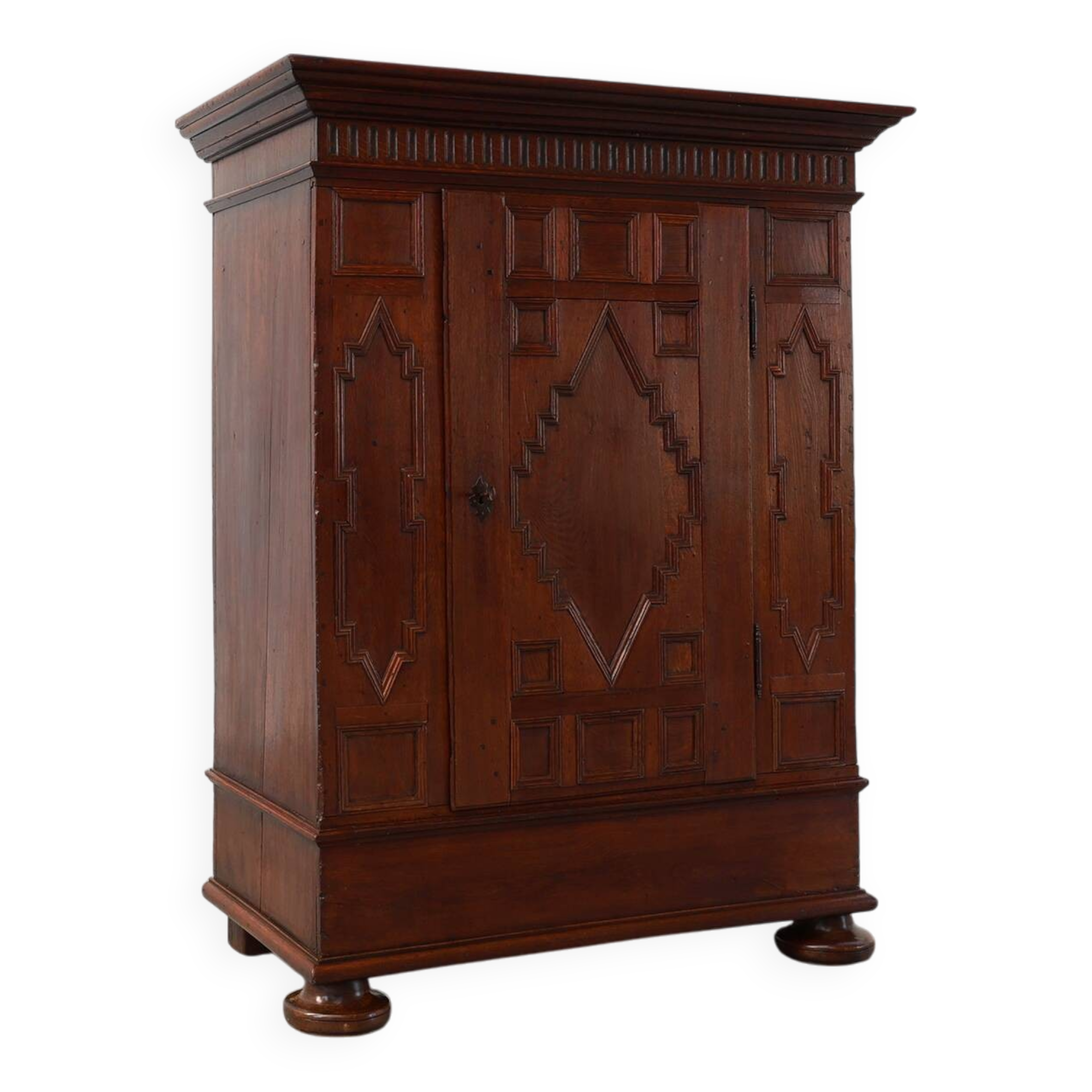 French 16th Century Antique oak hand carved wardrobe