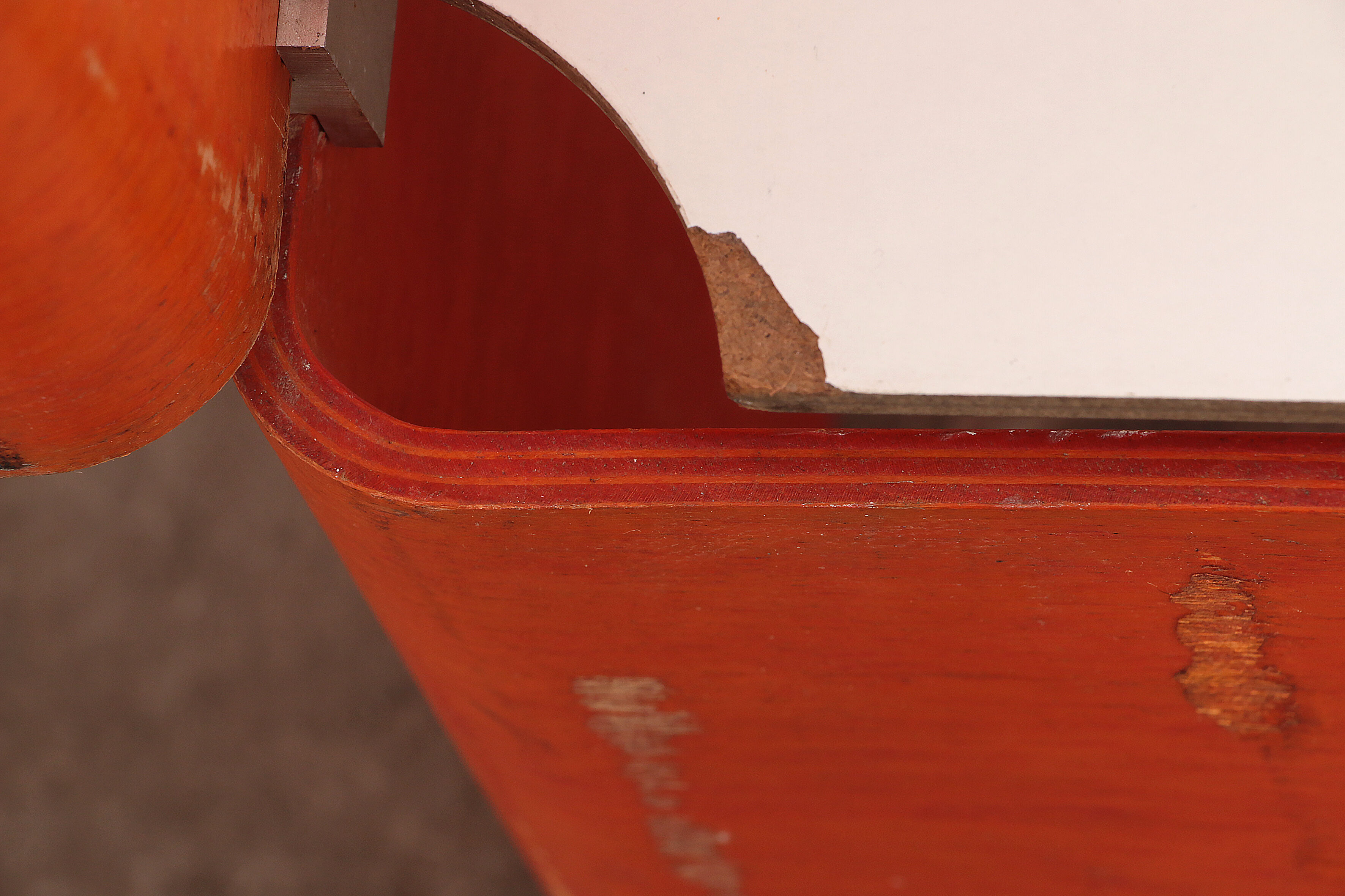 Modular French wall furniture orange made in the 60s.