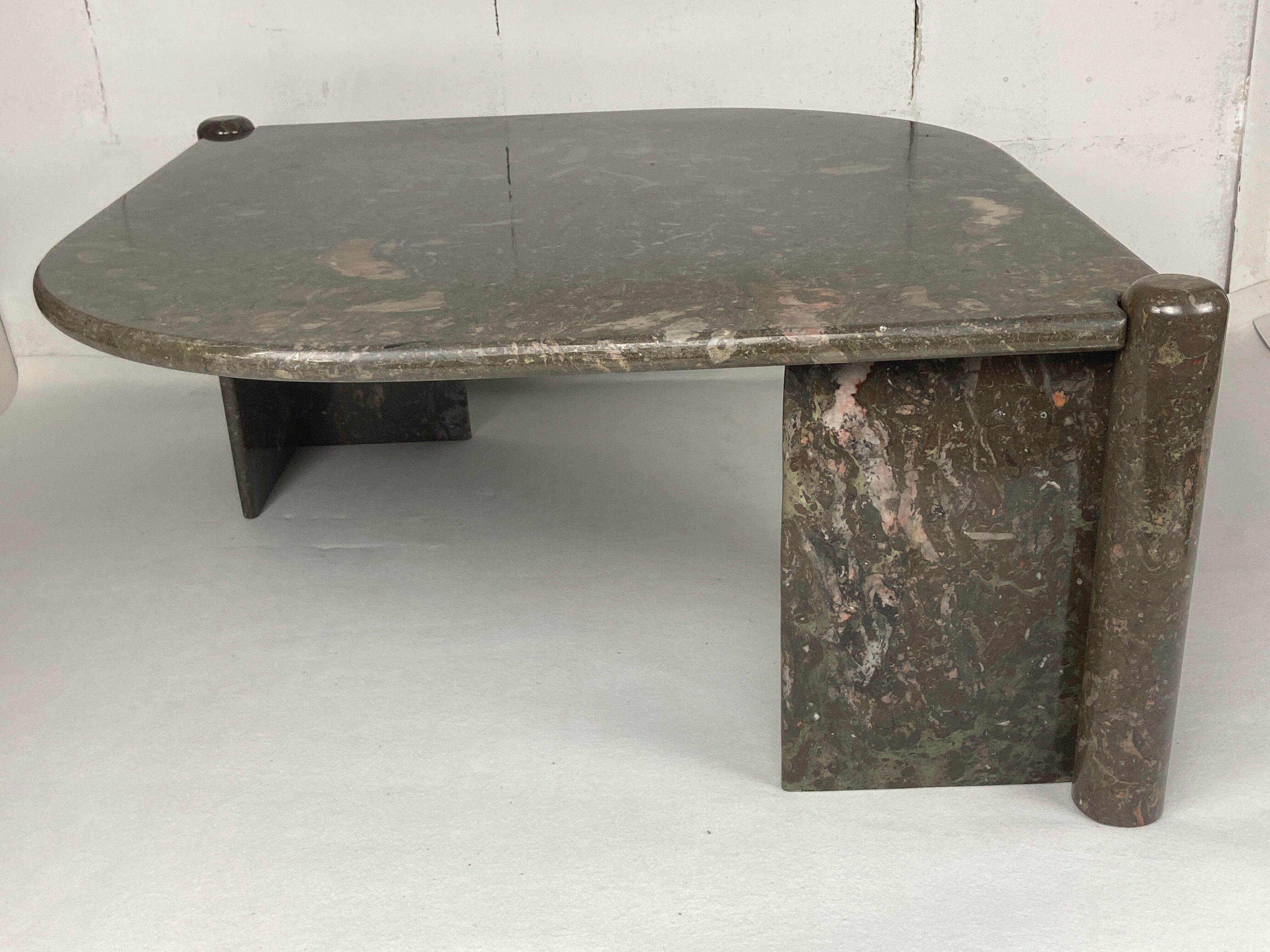 Italian marble teardrop coffee table, 1980s