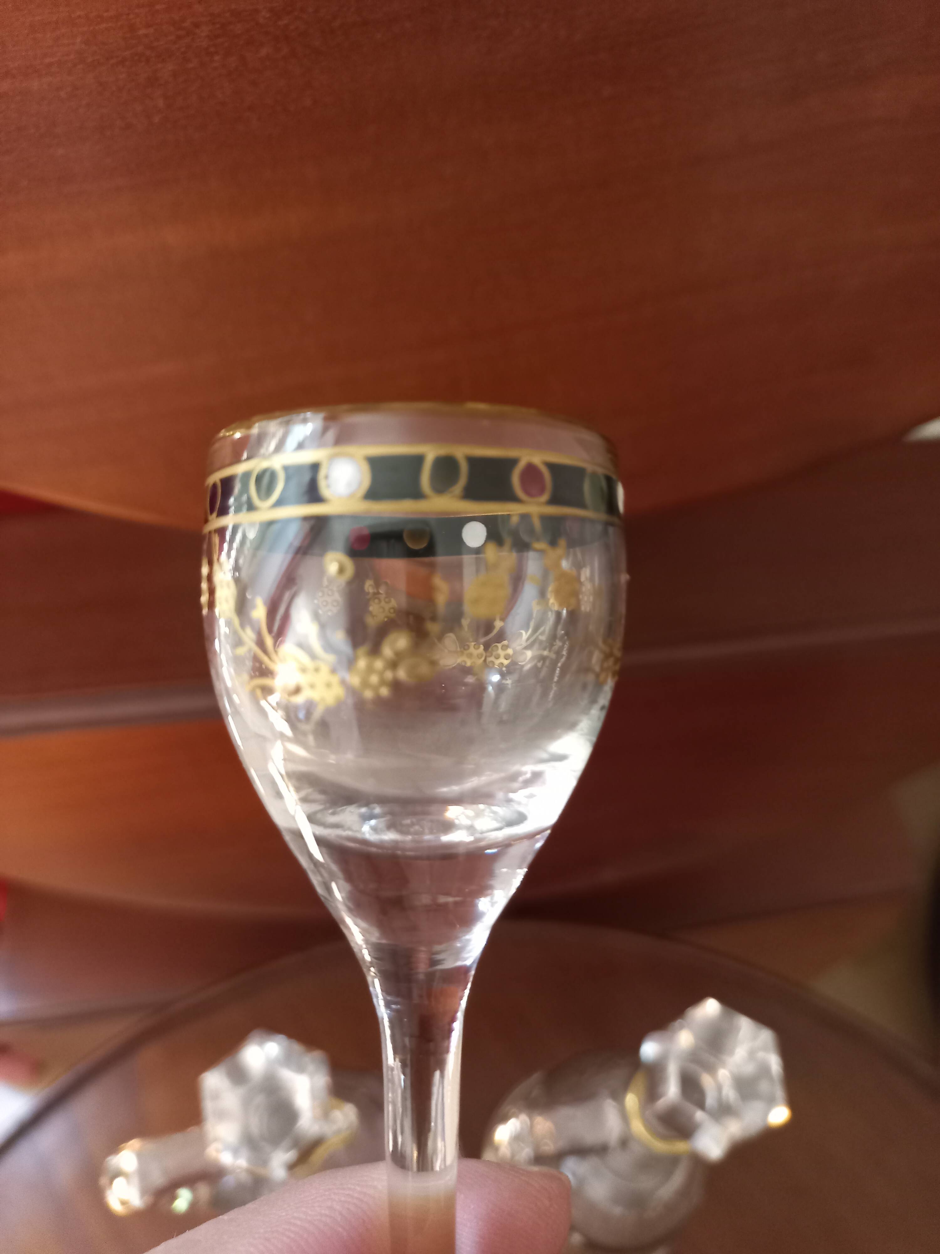 10-piece enameled crystal liqueur set