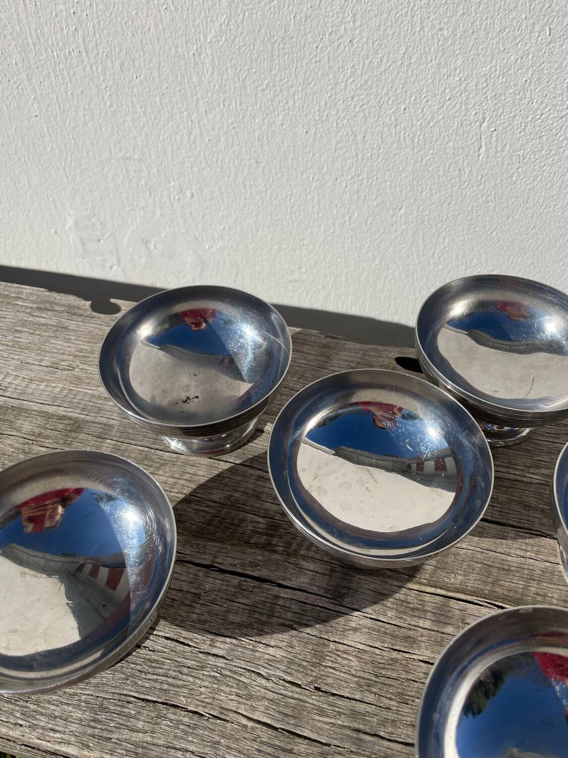 10 coupelles en inox 1970