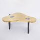 Etched Brass coffee table with Agathe Stones in the style of Lova Creation