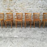 12 varnished bistro chairs