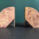Pair of French vintage marble bookends, art Deco
