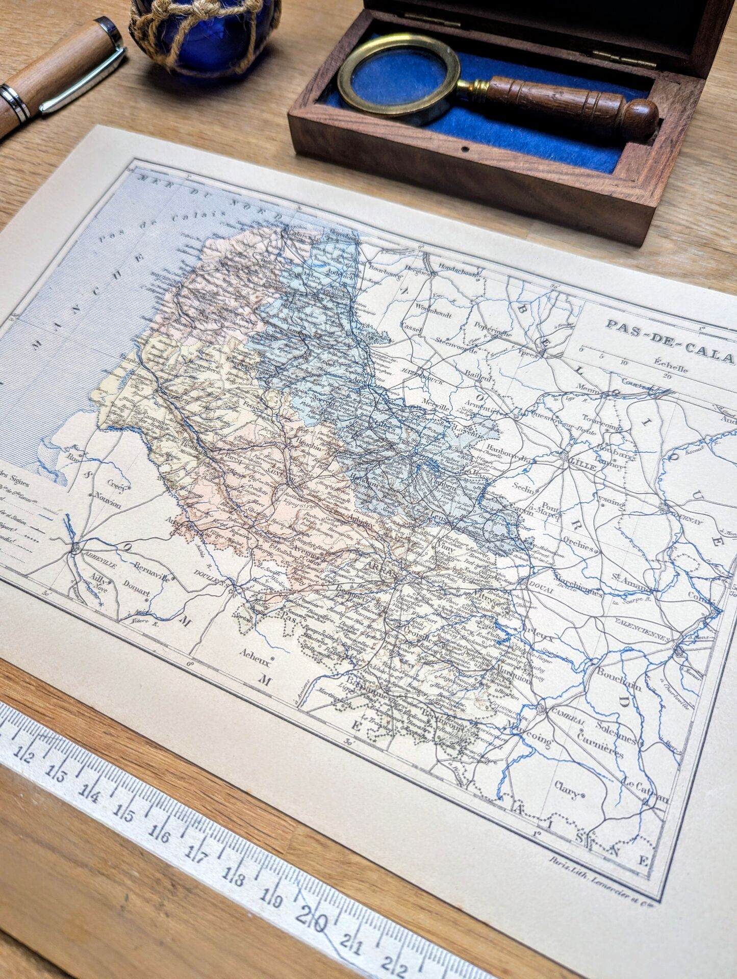 Carte du Pas-de-Calais, imprimée en 1889.