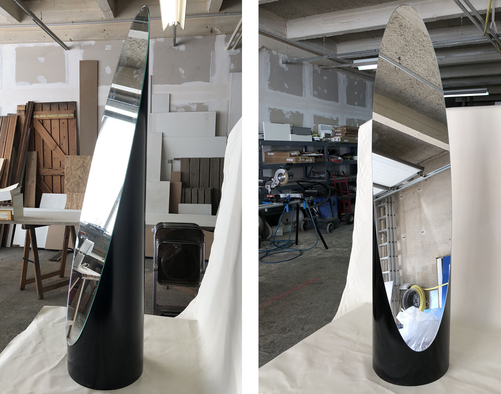 Vintage lipstick mirror by Roger Lecal for Chabrieres 70s