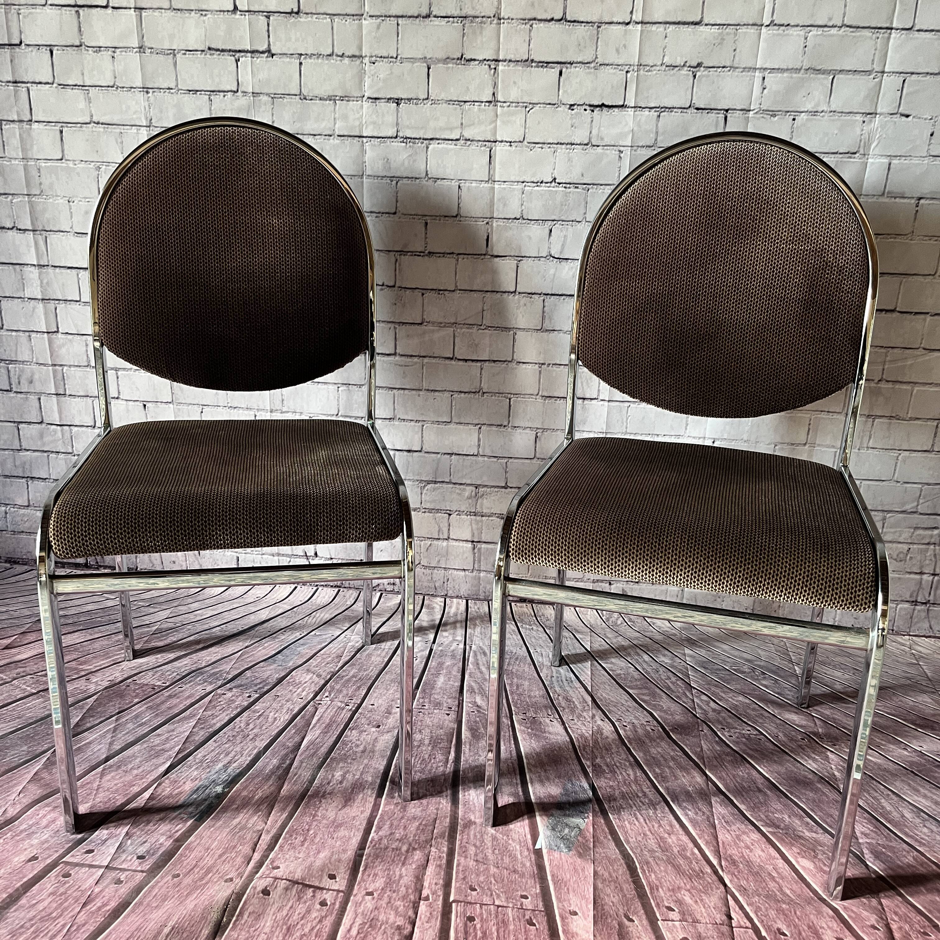 Duo of chrome chairs 70s