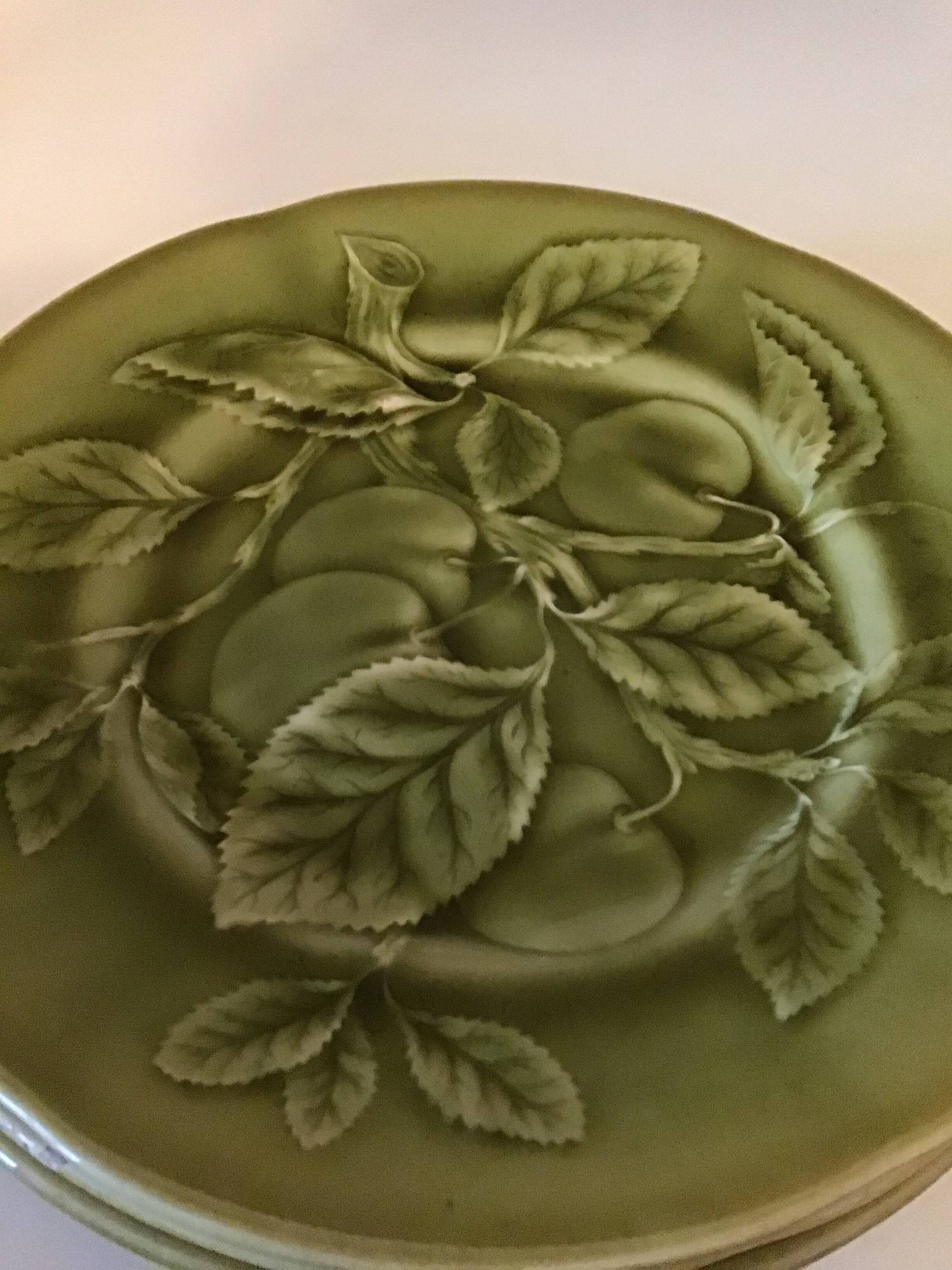 6 assiettes verte Choisy le Roi en parfait etat