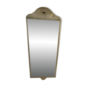 Swedish Grace mirror in tin with brass star decoration, GAB Guldsmedsaktiebolaget/GAB.