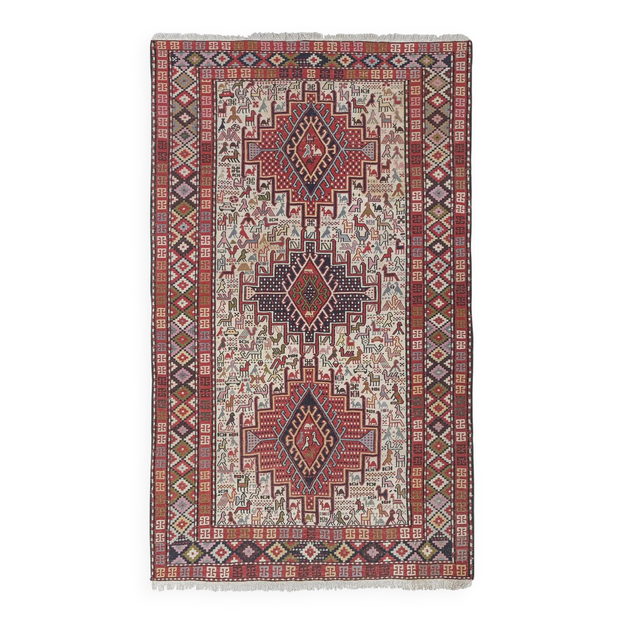 Vintage handmade Turkish rug 120x193 cm