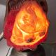 Old shell-shaped night lamp carved in cameo, Art Deco.
