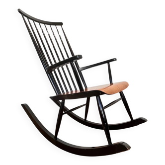 Fauteuil à bascule finlandais vintage par Varjosen Puunjalostus pour Uusikylä, 1960