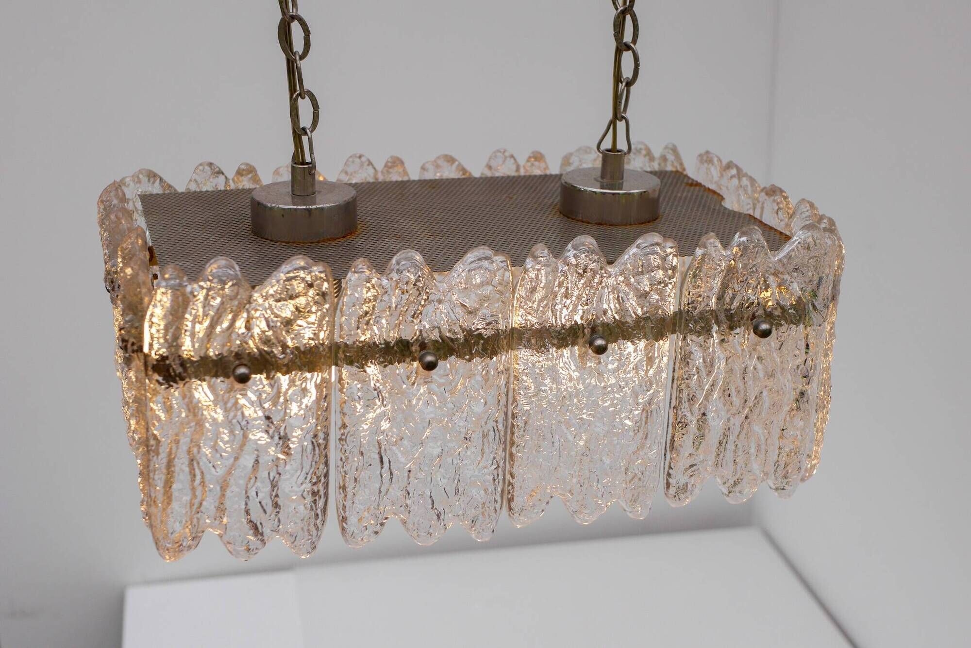 Lustre en cristal "Carl Fagerlund" d'Orrefors, Suède