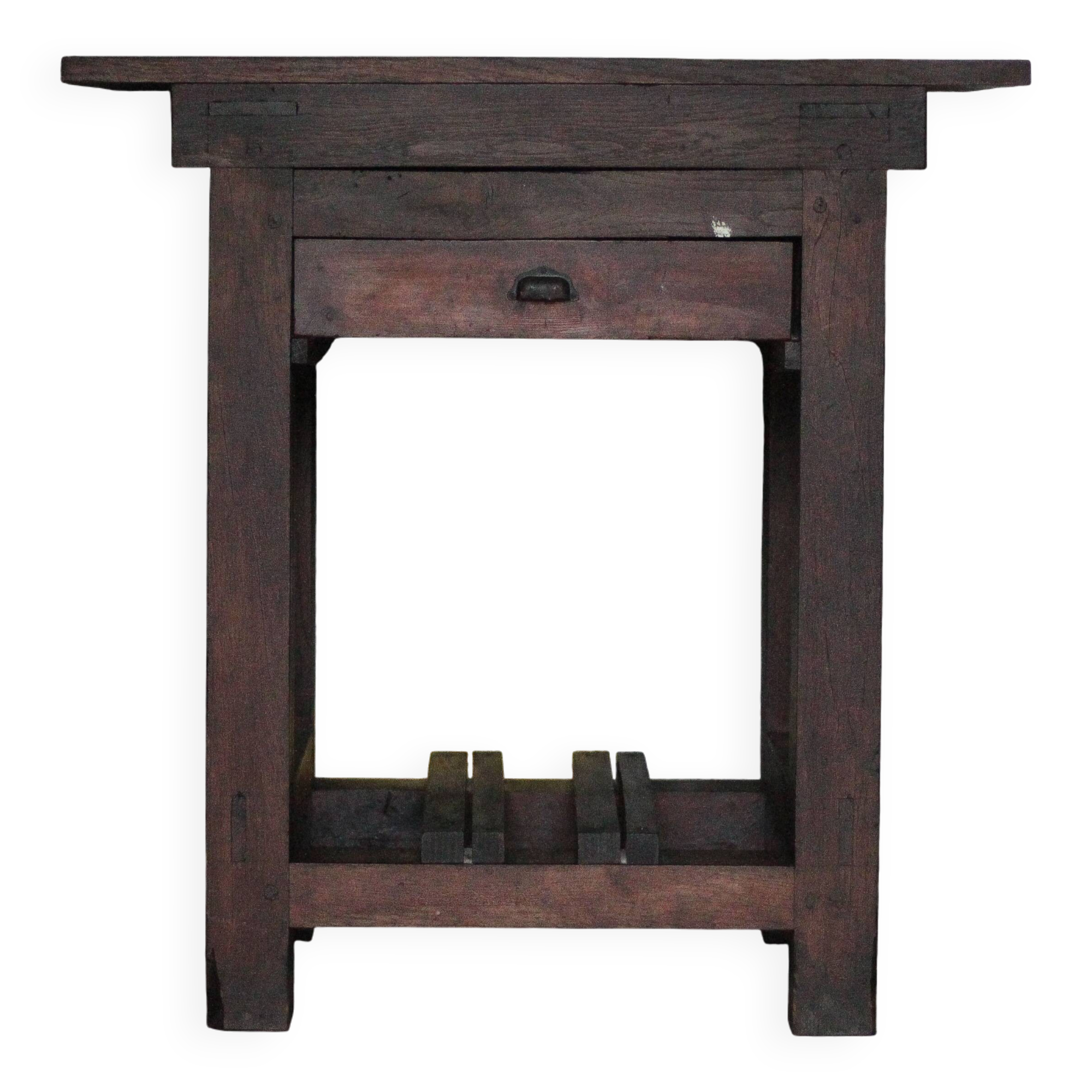 Vintage wooden sideboard, wooden kitchen furniture, furniture with drawer, storage.