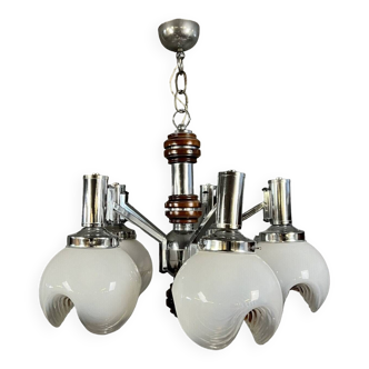 Mazzega for Murano: Vintage 4-light chandelier circa 1960