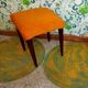 2 stools in orange suede and beech