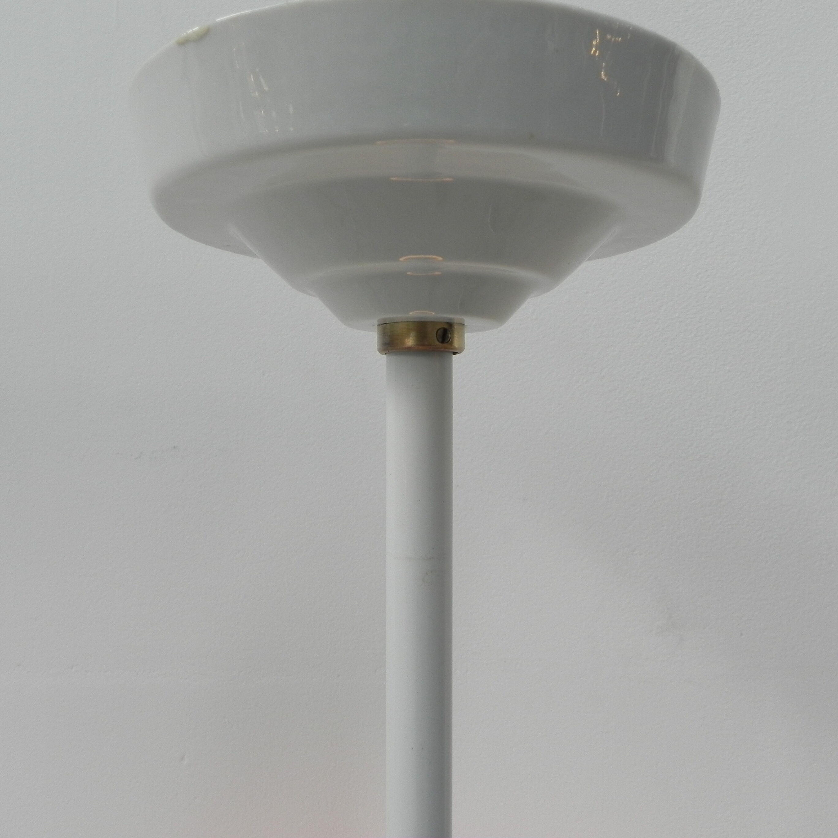 Art Deco hanging lamp with white glass ball