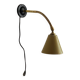 Vintage adjustable wall light – yellow metal and brass – 1960s