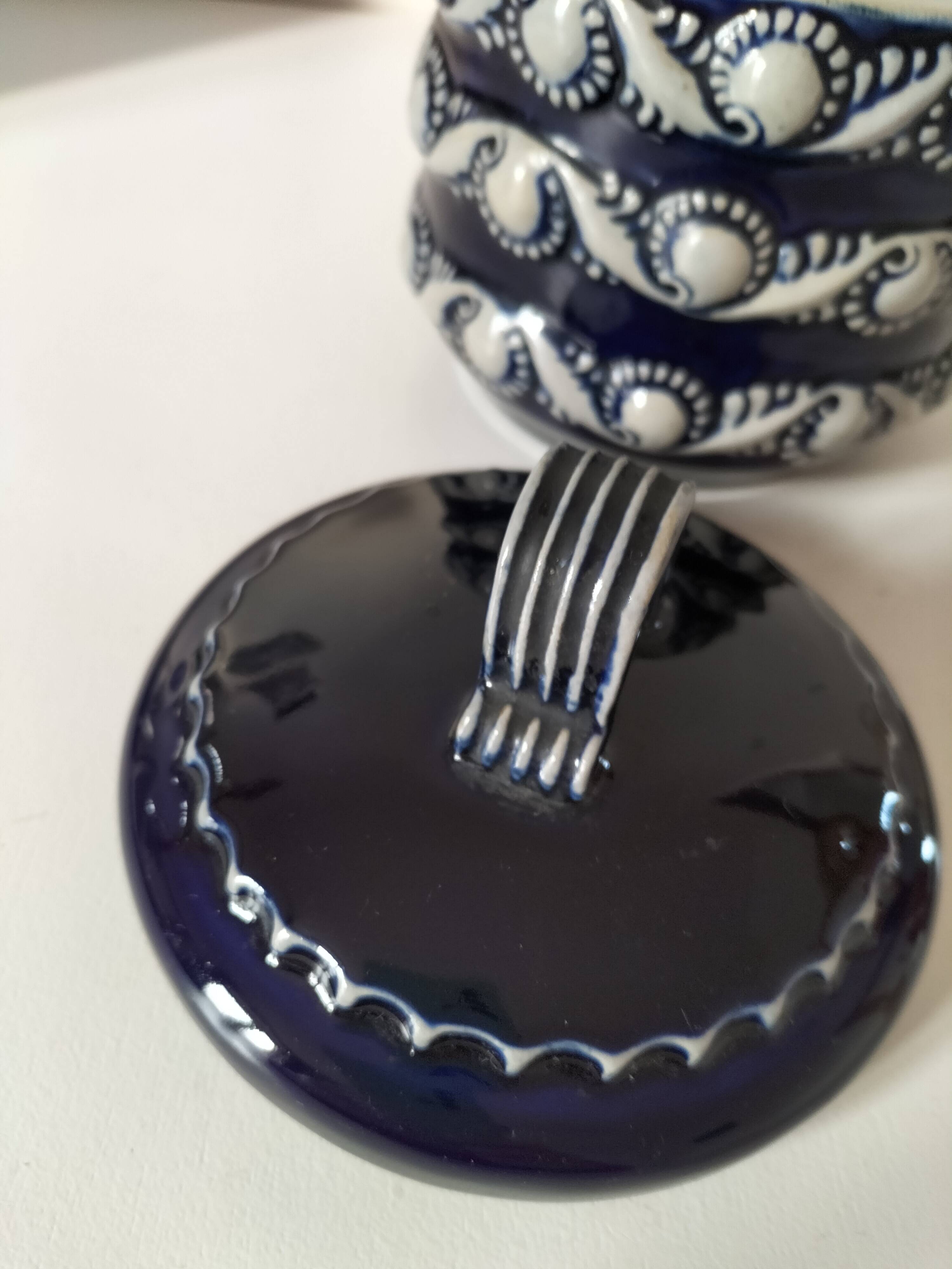 Blue glazed stoneware pot RM Stein – Reinhold Merkelbach, 1960s