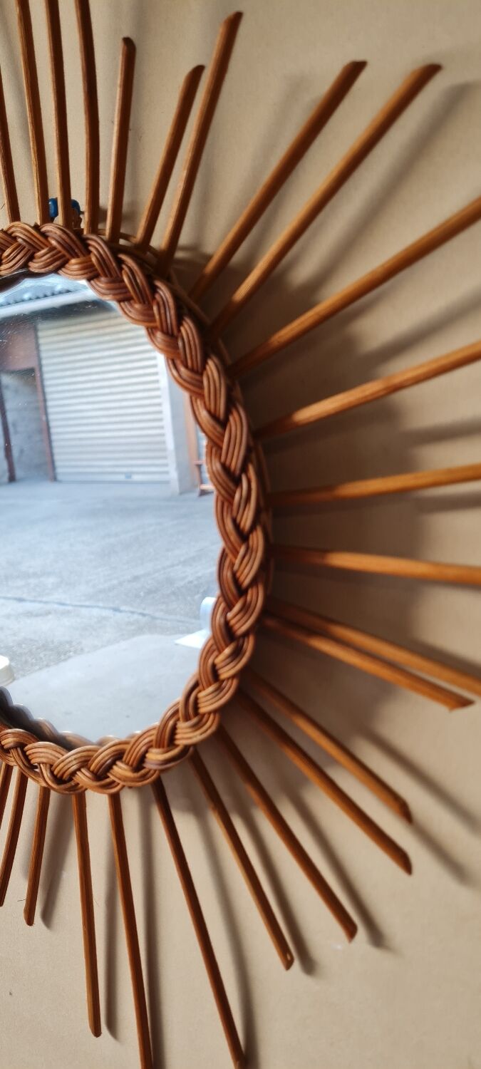 Rattan sun mirror