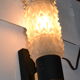 Pair of Arlus sconces with golden brass and glass, 50