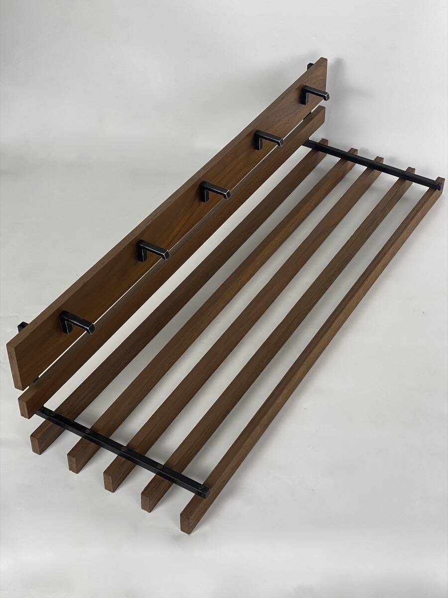 Vintage scandinavian teak coat rack, 1960s