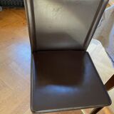 Lot 4 chairs moka cinna brown leather