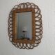 Vintage mirror 1960 sun rattan wicker rectangle - 48 x 38 cm