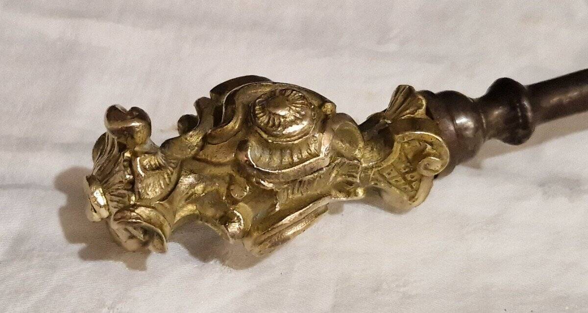 Bronze Gilt and Iron Fireplace Tool Set from the 19th Century