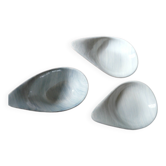 3 ceramic bowls Salins France, Caribbean, 1960s