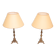Gilded Bronze table lamps with shades France 1880s