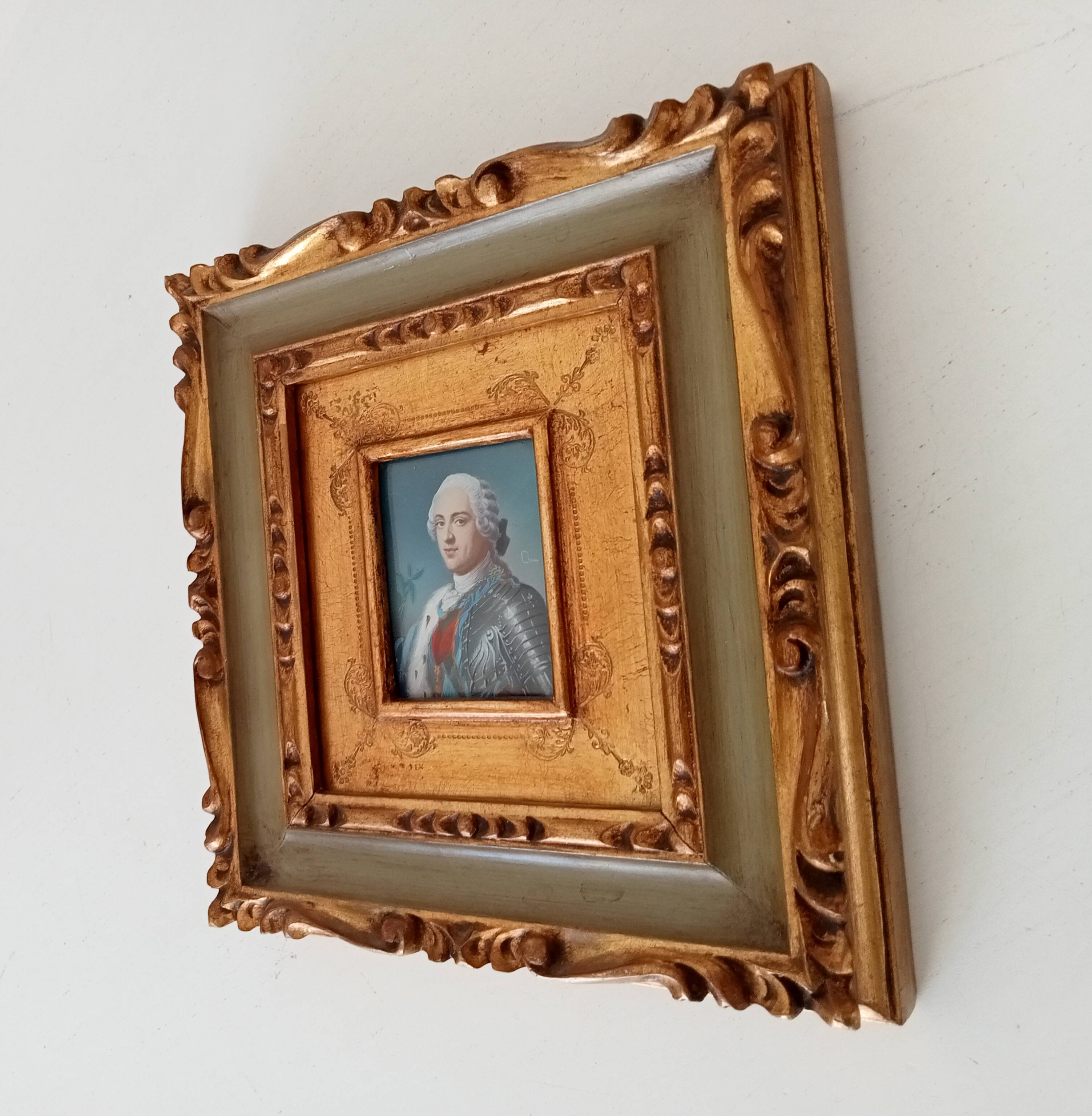 Louis XV vintage miniature portrait painting