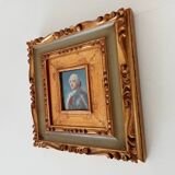Louis XV vintage miniature portrait painting