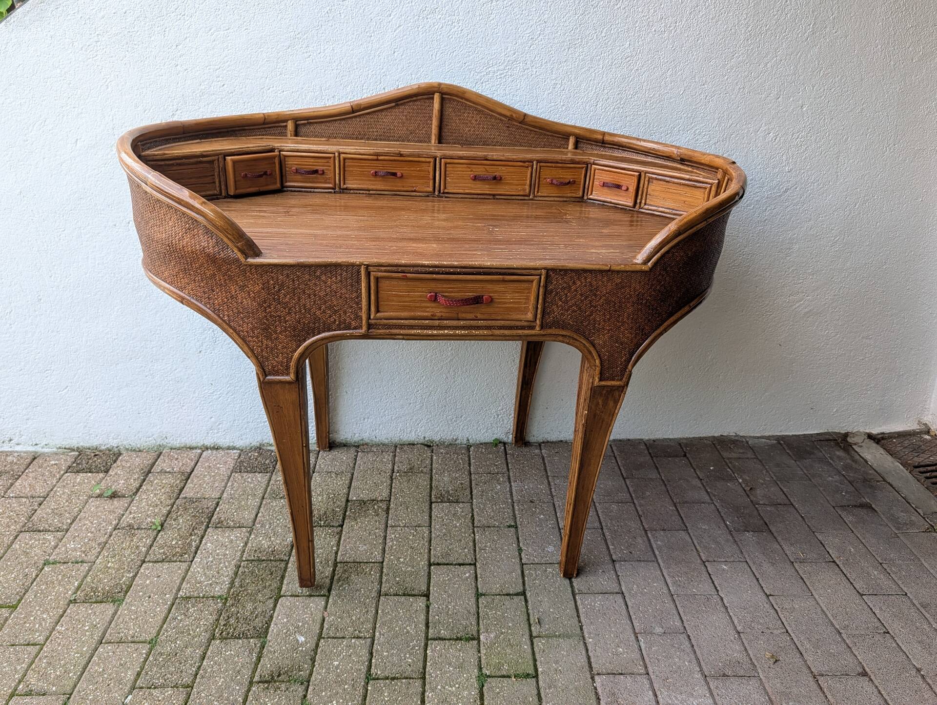 Kalma rattan secretary desk – Ramón Castellano, 1970s