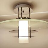 Vintage Glass Chrome Light
