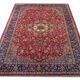 Handmade oriental red blue wool rug - 264x355cm