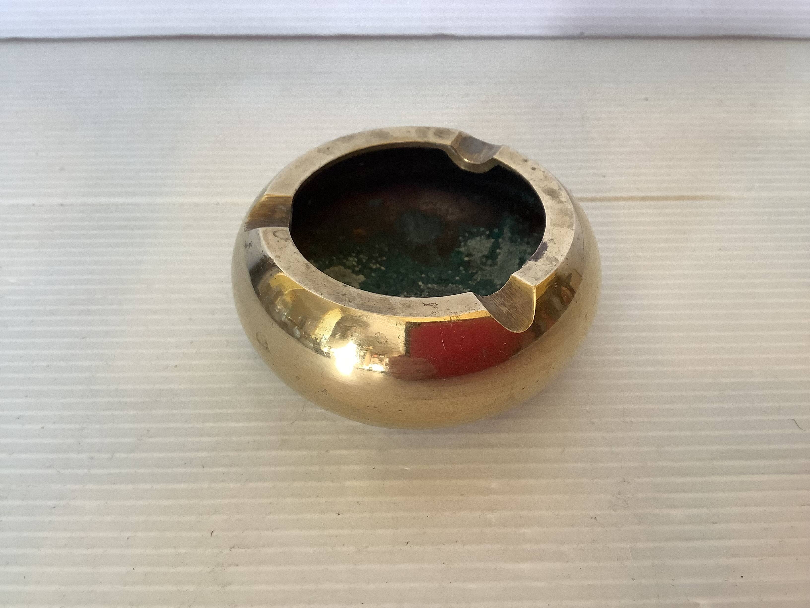 Individual brass ashtray