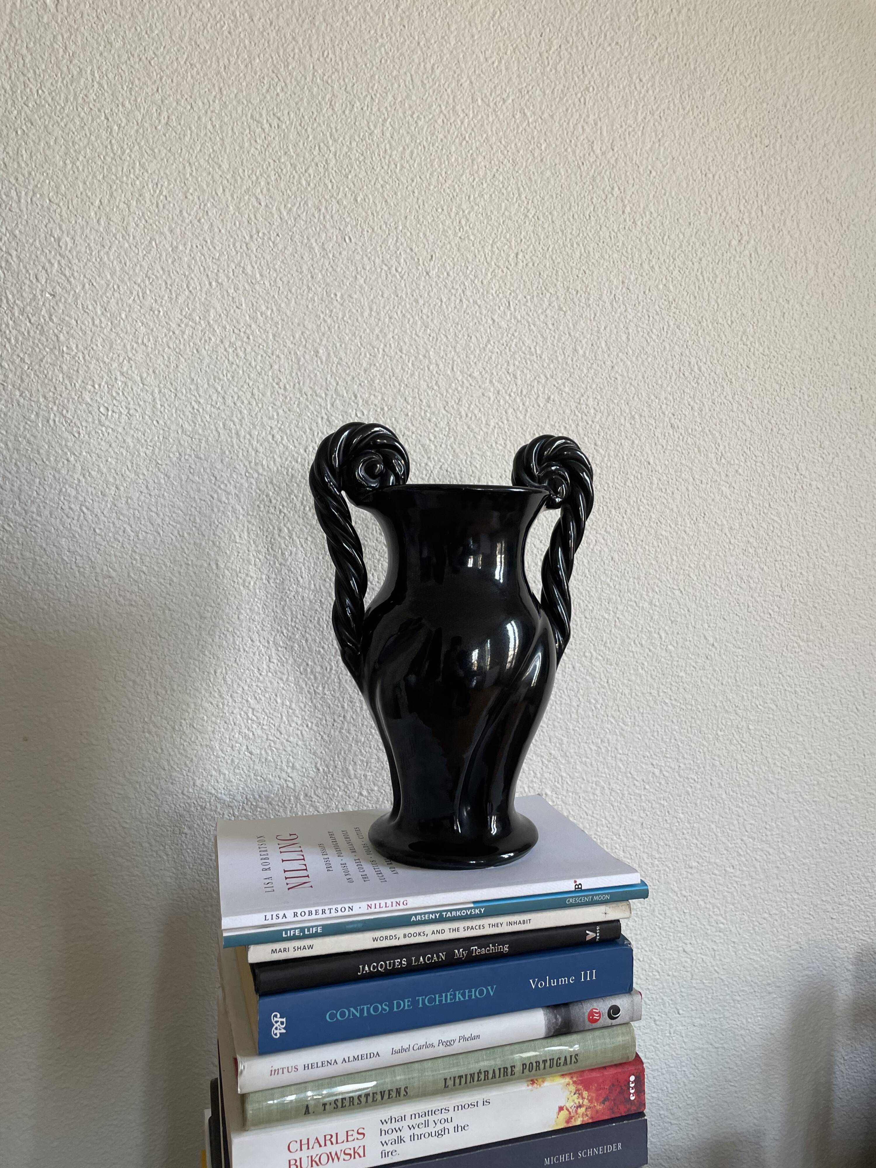 Vallauris black vase