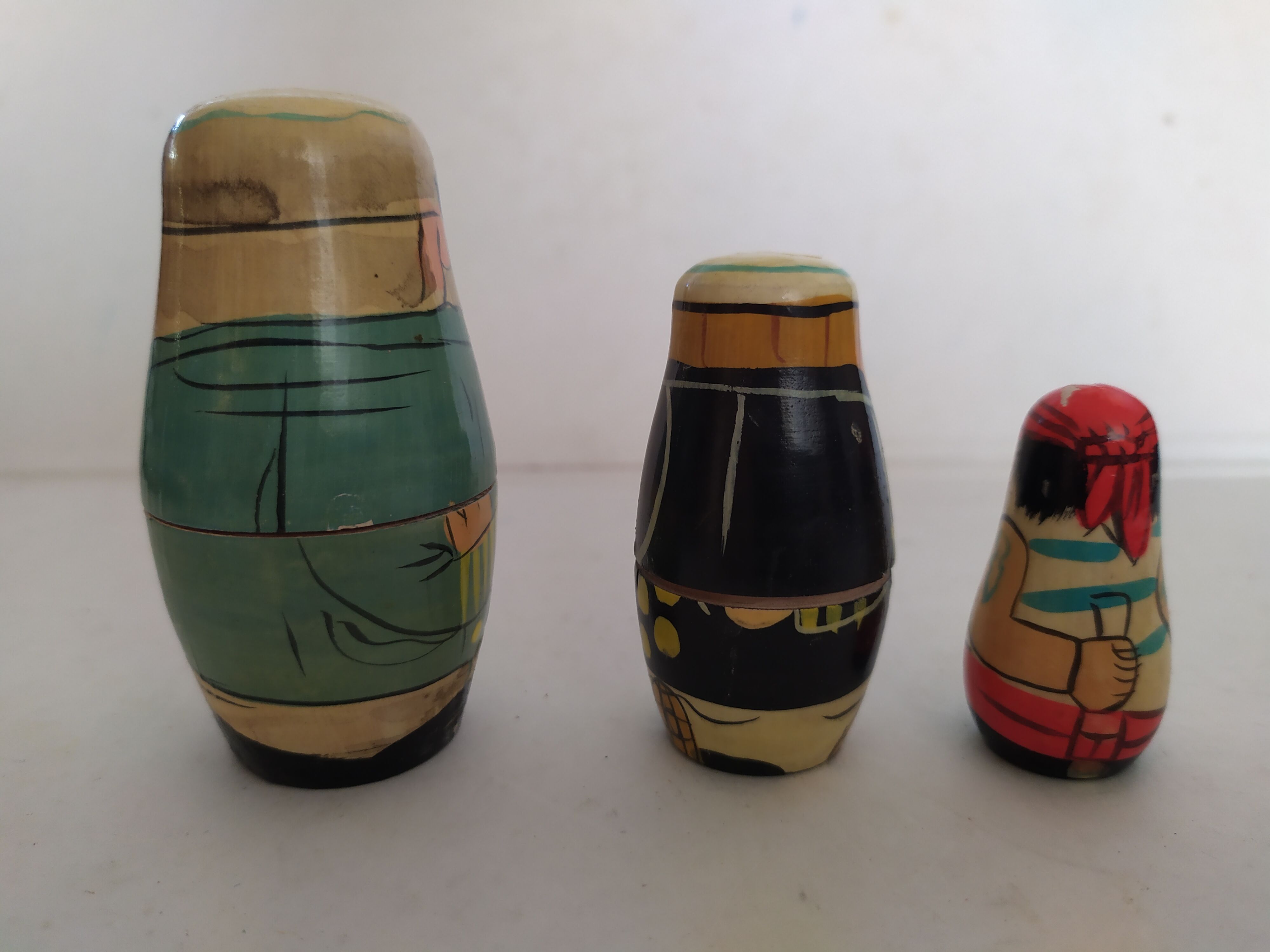 sailors russian dolls made of old wood