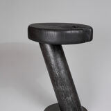 Solid wood sculptural side table, original contemporary design, logniture