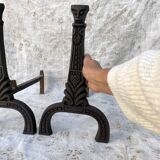 Paire de chenets Art déco en fonte