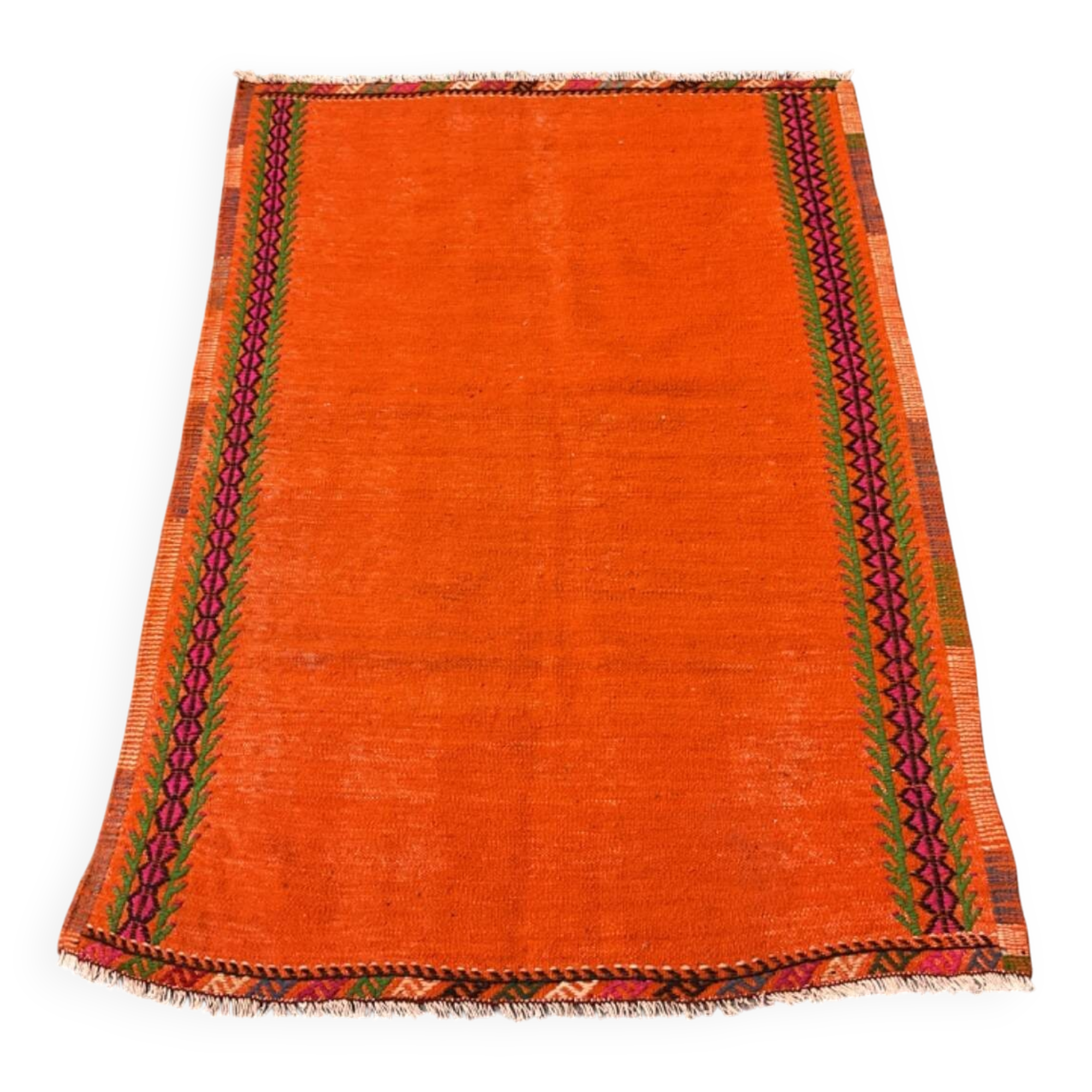 4x6 orange kilim rug, rug for kitchen, Anatolian rug, Kelim carpet