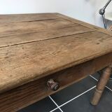 Rustic farm coffee table turned feet with 1 1930 drawer