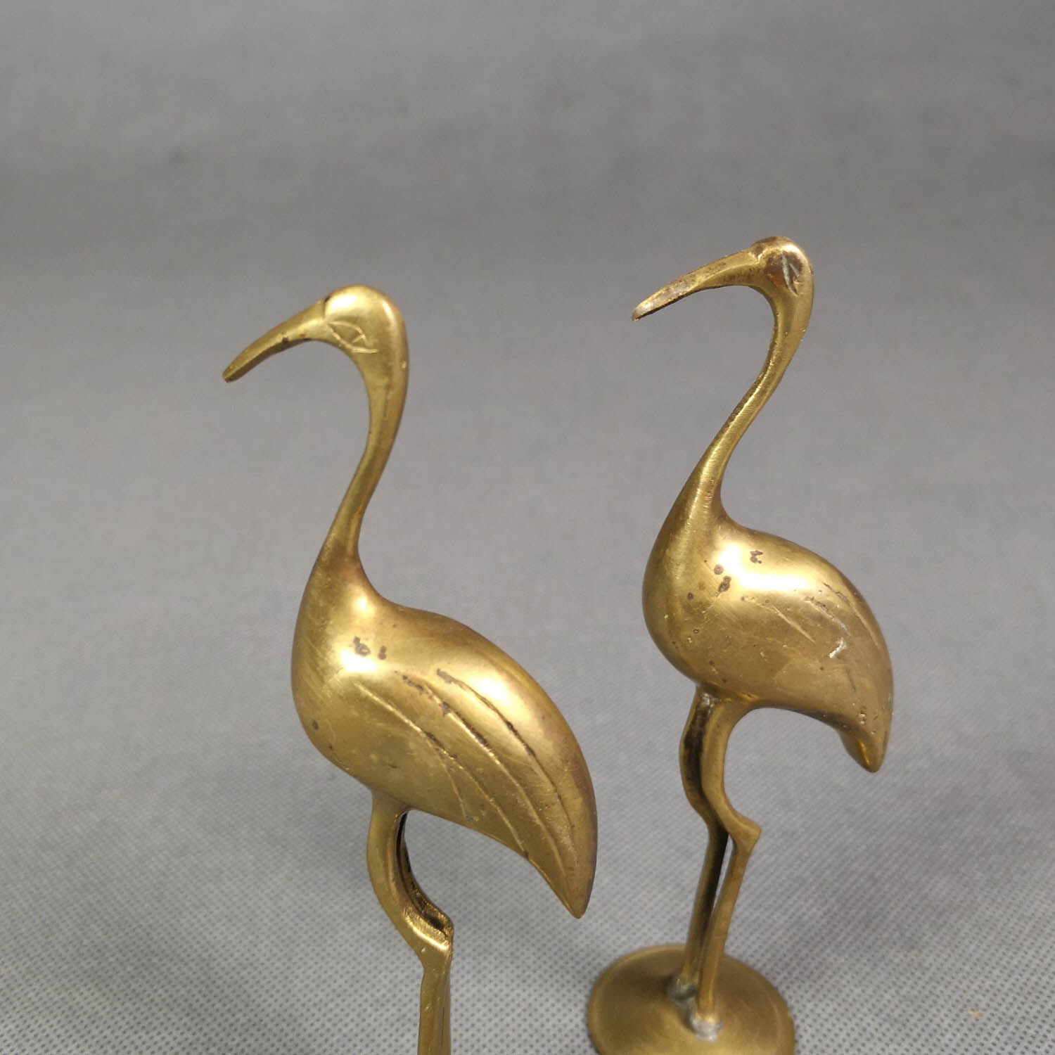 Couple of vintage brass ibis