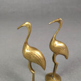 Couple d'ibis en laiton vintage
