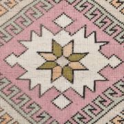 Mustard Pink Oriental Pattern Turkish Rug, 135x232Cm